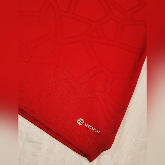 Adidas Men's Bold Red Soccer Jersey Sports Sz Medium - Picture 7 of 14